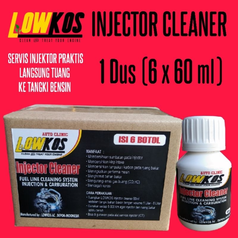 Jual 1 Dus (6 Botol) LOWKOS Injector Cleaner Motor 60ml - Cairan ...