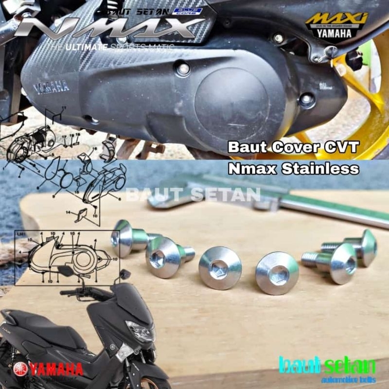 Jual Baut Set Cover Cvt Yamaha Nmax Stainless Shopee Indonesia