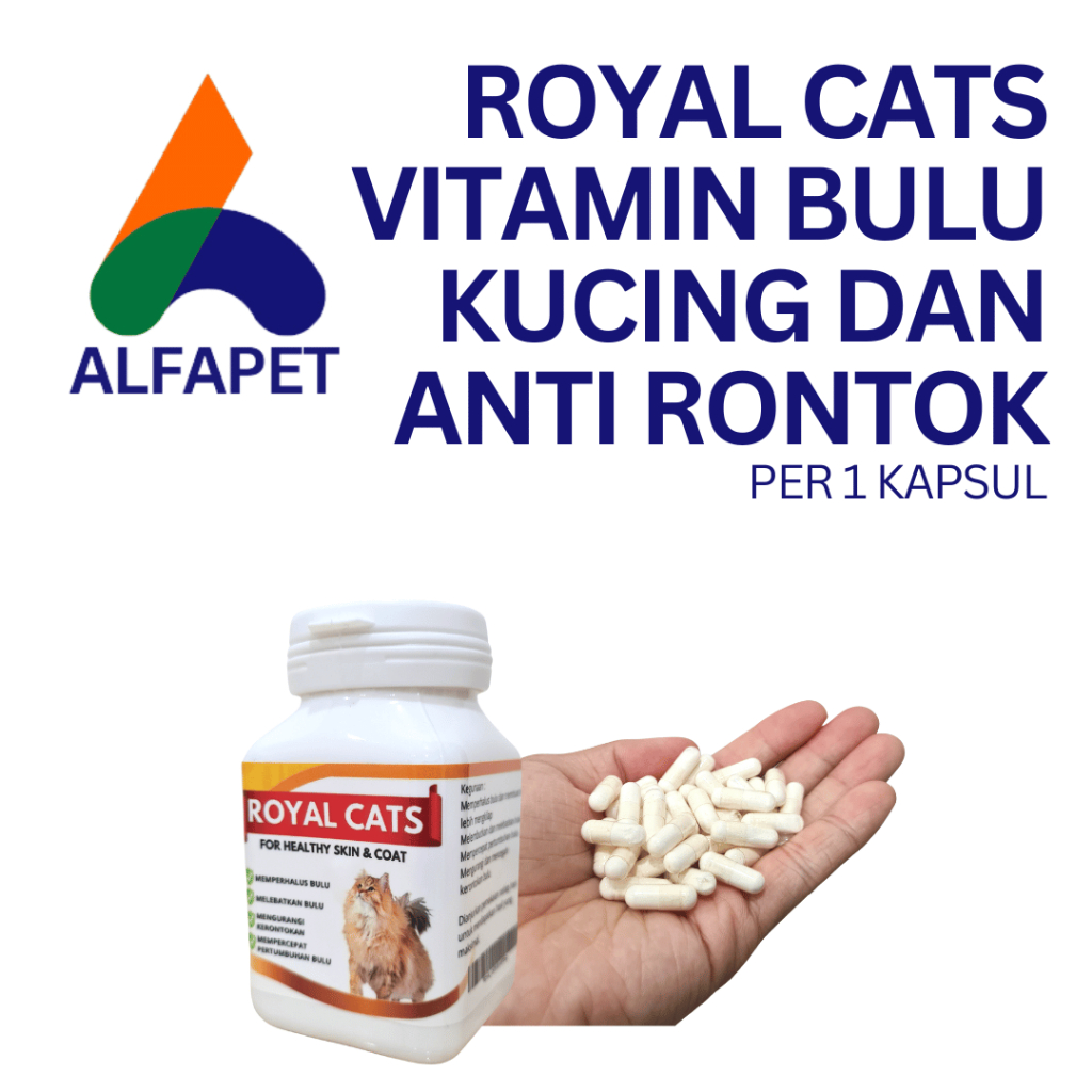 Jual Royal cats vitamin bulu dan bulu rontok kucing per kapsul | Shopee ...