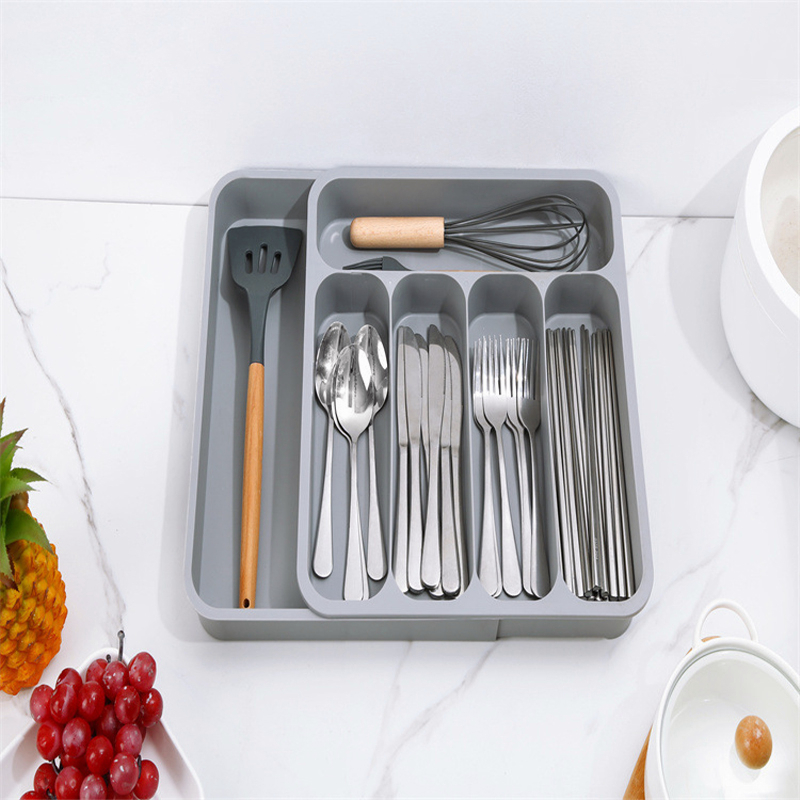 Jual Retractable knife and fork storage tray Cross-border storage box ...