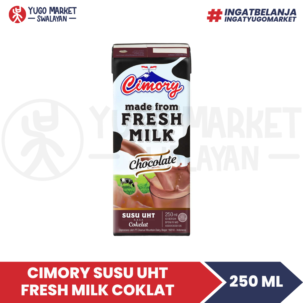 Jual CIMORY SUSU UHT FRESH MILK COKLAT 250 ML | Shopee Indonesia