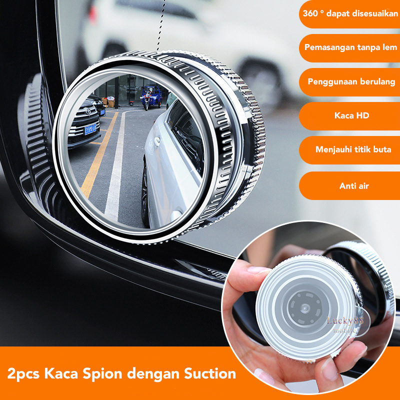 Jual 2 Buah Bulat Mobil Kaca Spion Blind Spot Dengan Suction Juga Lem ...