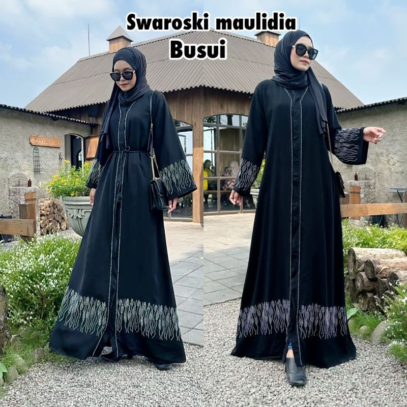 Jual Abaya Gamis Hitam Maxy Dress Fashion Muslim Busana Wanita Turkey