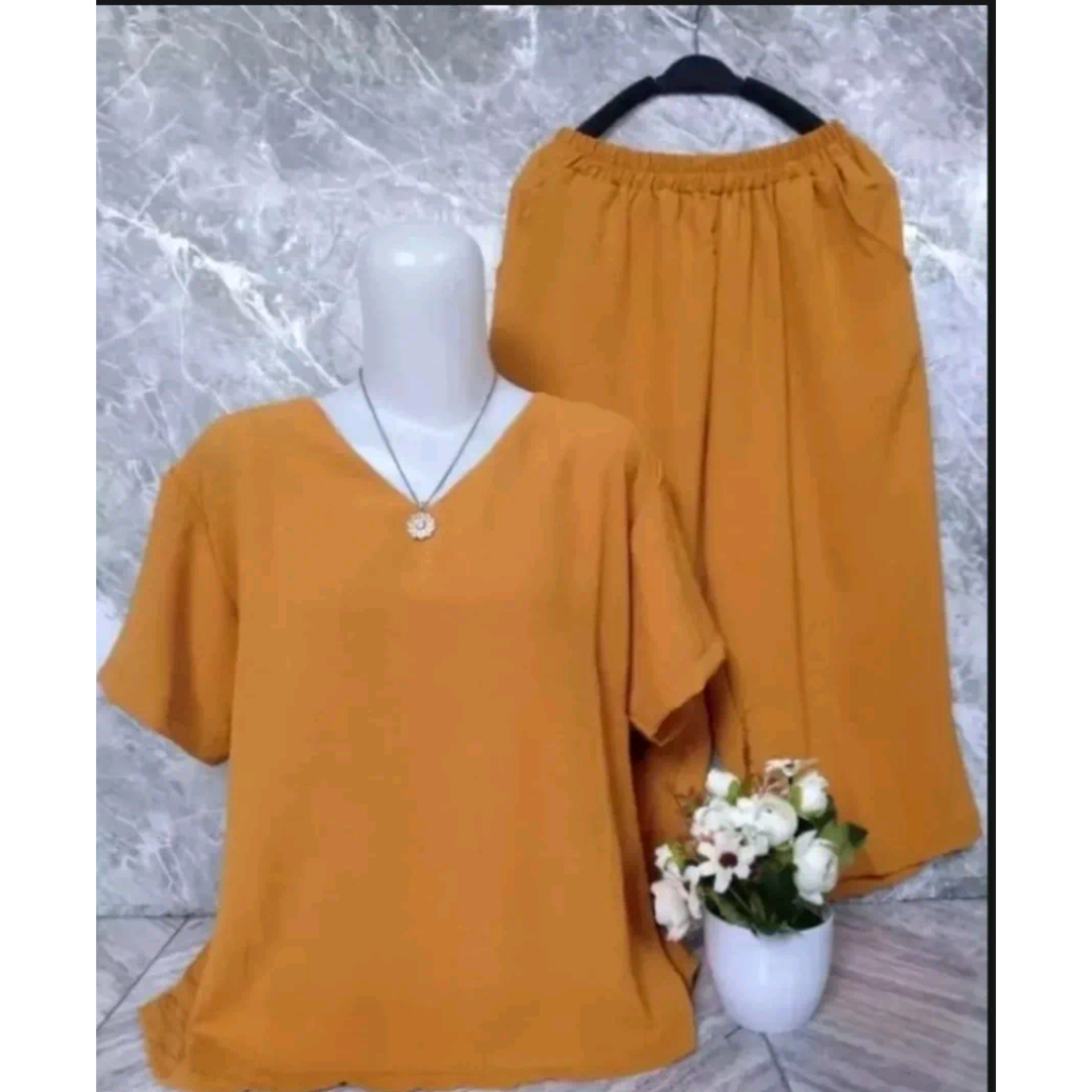 Jual setelan kekinian polos terbaru berbahan halus nyaman di pakai ...