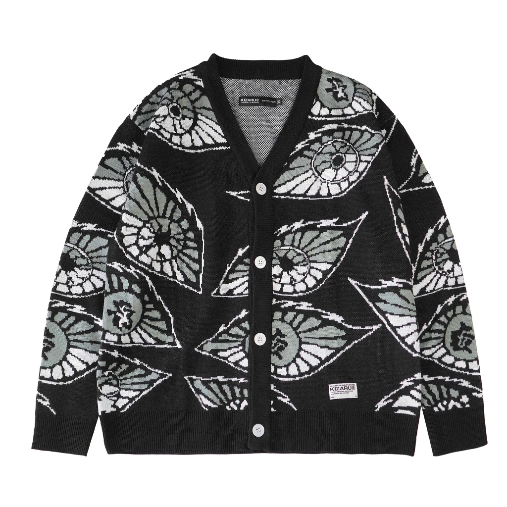 Knitwear Cardigan Anime Demon Slayer KOKUSHIBO yang Stylish dan Nyaman