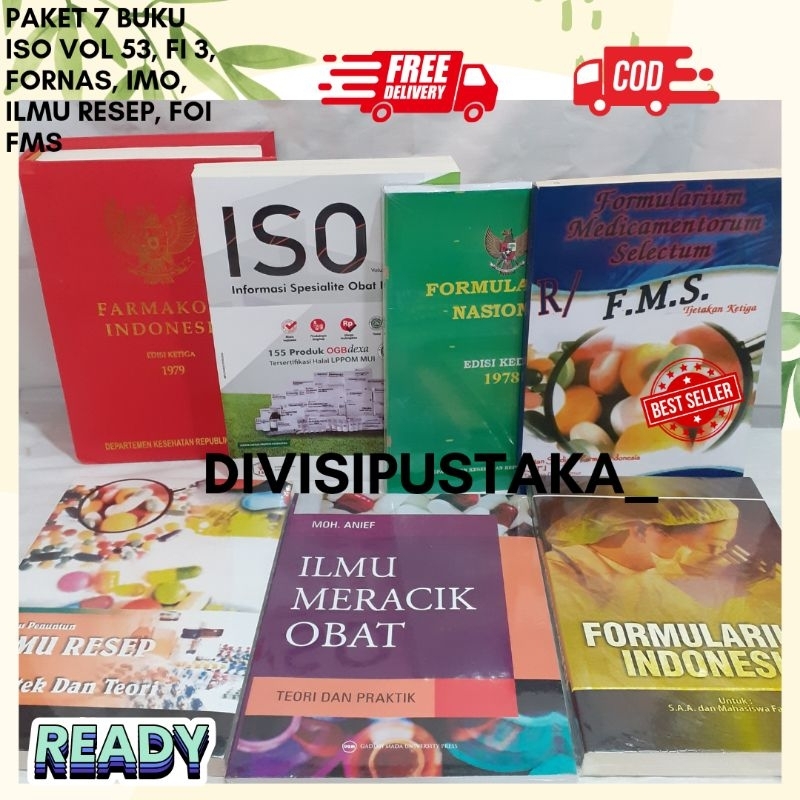 Jual PAKET 7 BUKU FARMASI FARMAKOPE EDISI 3, ISO, FORNAS, FMS, IMO ...