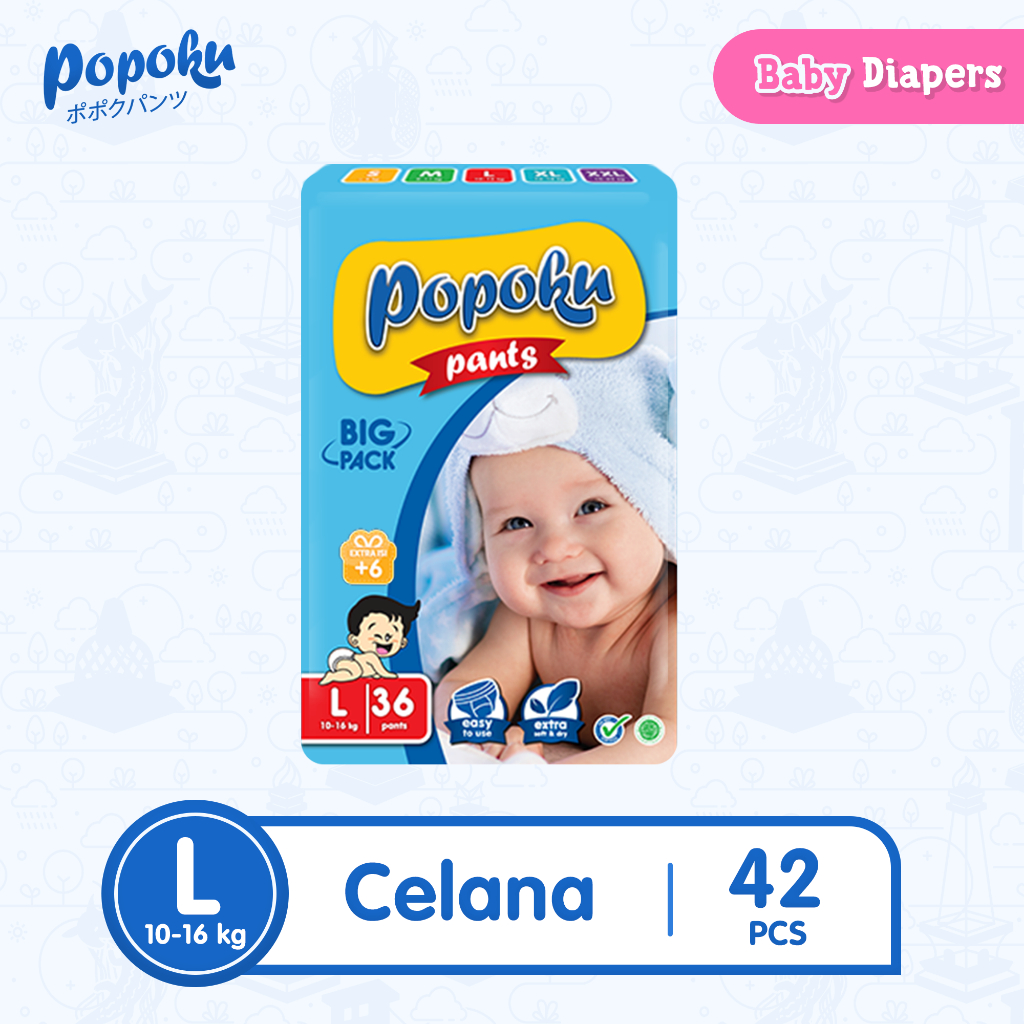 Jual [POPOKU PANTS] Popok Bayi Celana EKSTRA ISI Size L 42 | Shopee ...