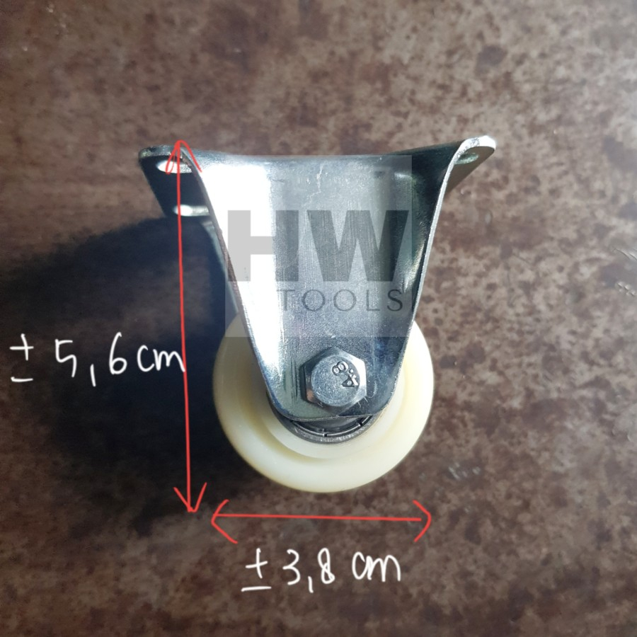 Jual Roda Nylon Gepeng 1.5 Inch Fixed Rigid Roda Nilon Mati 1.5 ...