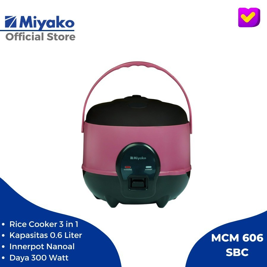 Jual Rice Cooker Miyako MCM 606 B SBC Magic Com Mini Miyako 606 SBC ...