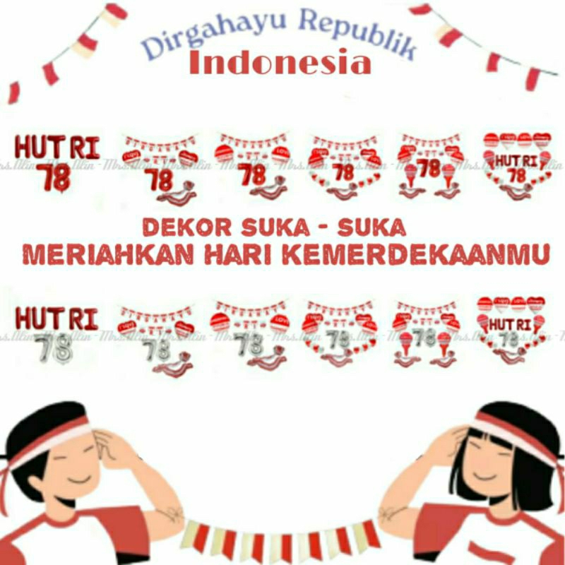 Jual Paket Dekorasi Hut Ri Paket Dekorasi Dirgahayu Paket Atribut Agustusan Paket