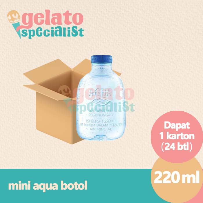 Jual AQUA Air Mineral Mini Botol / Aqua Cube 220ml Dus isi 24 | Shopee ...