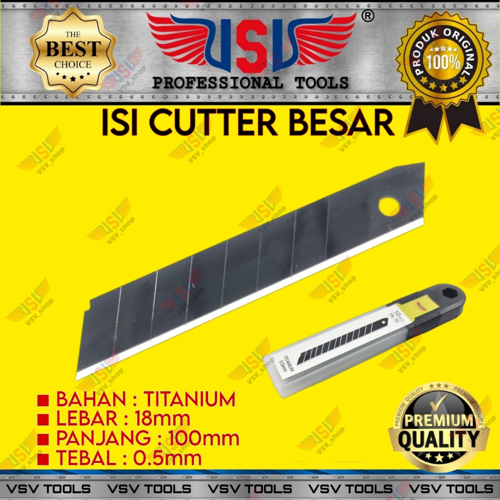 Jual Isi Cutter Besar 18mm Refill Cutter Tebal 0.5mm isi 10pcs Bahan ...