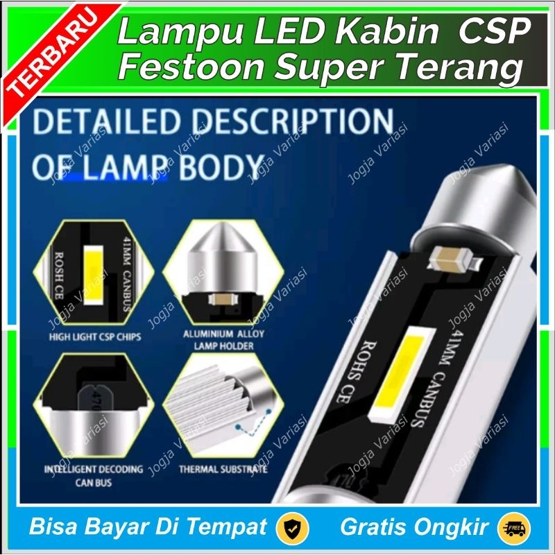 Jual LAMPU LED PLAFON KABIN MOBIL KAPSUL CSP SUPER TERANG 31 MM AVANZA ...