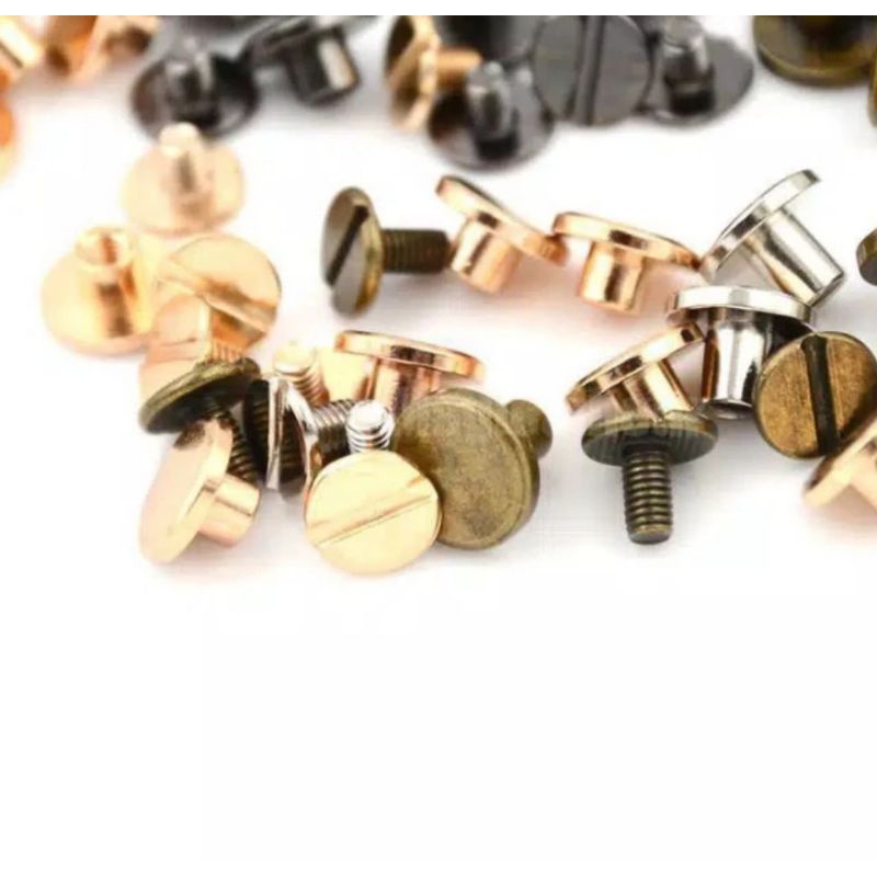 Jual Flat Head Screw Rivet Solid Stud Leather Craft | Shopee Indonesia