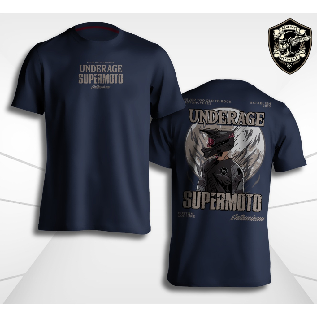 Jual Underage T-Shirt Supermoto Enthusiam Navy | Kaos Motor | Shopee ...