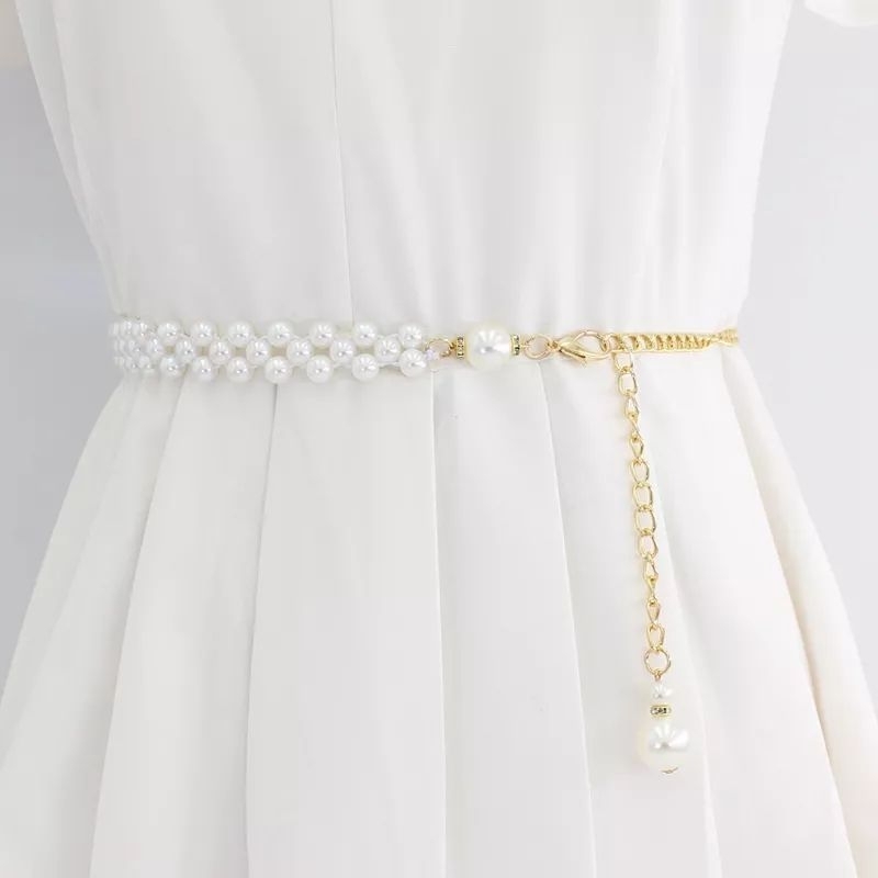 Jual Belt Rantai Mutiara Ikat Pinggang Wanita Rantai Sabuk Mutiara ...