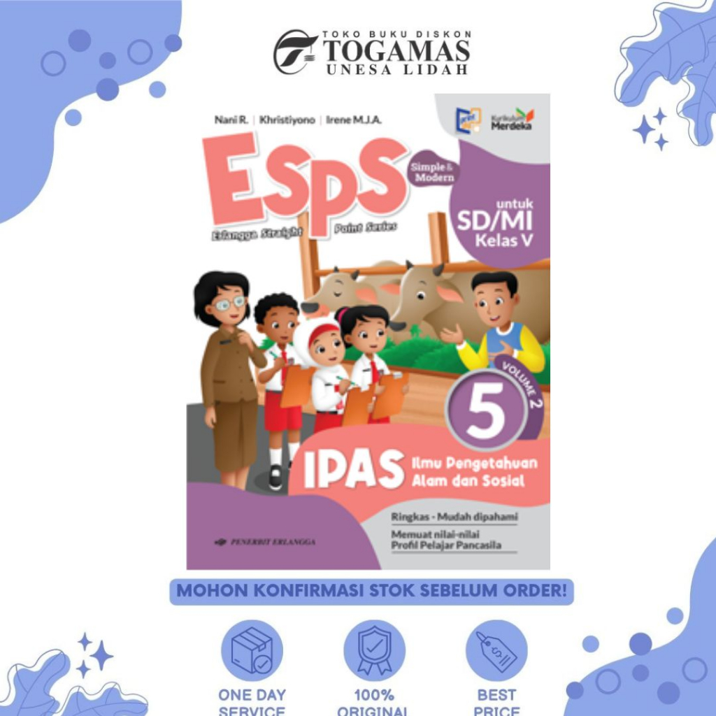 Jual ESPS: IPAS ILMU PENGETAHUAN ALAM DAN SOSIAL SD MI V JL5 VOL.1,2 ...