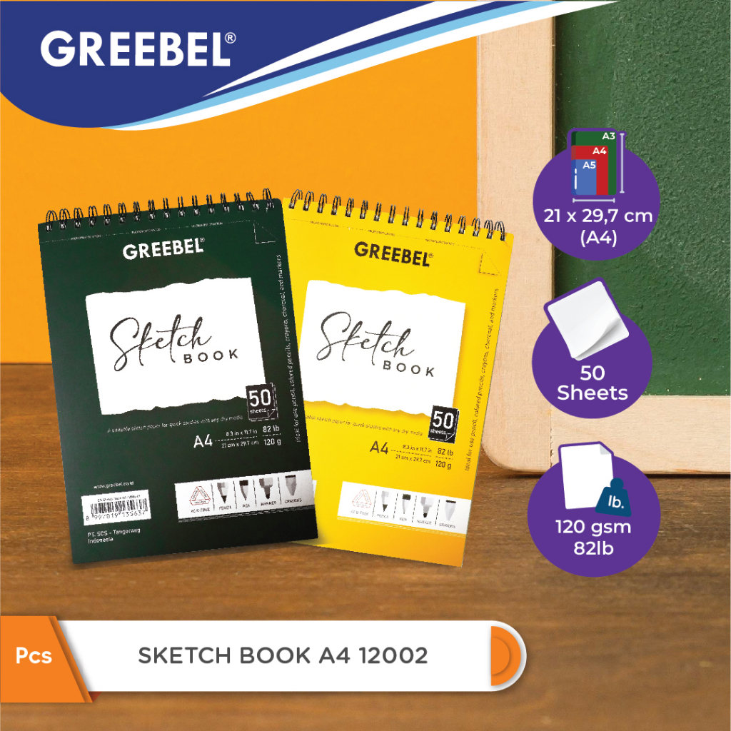 Jual GREEBEL SKETCHBOOK A4 12001 12002 12003/ Buku Gambar Sketsa ...