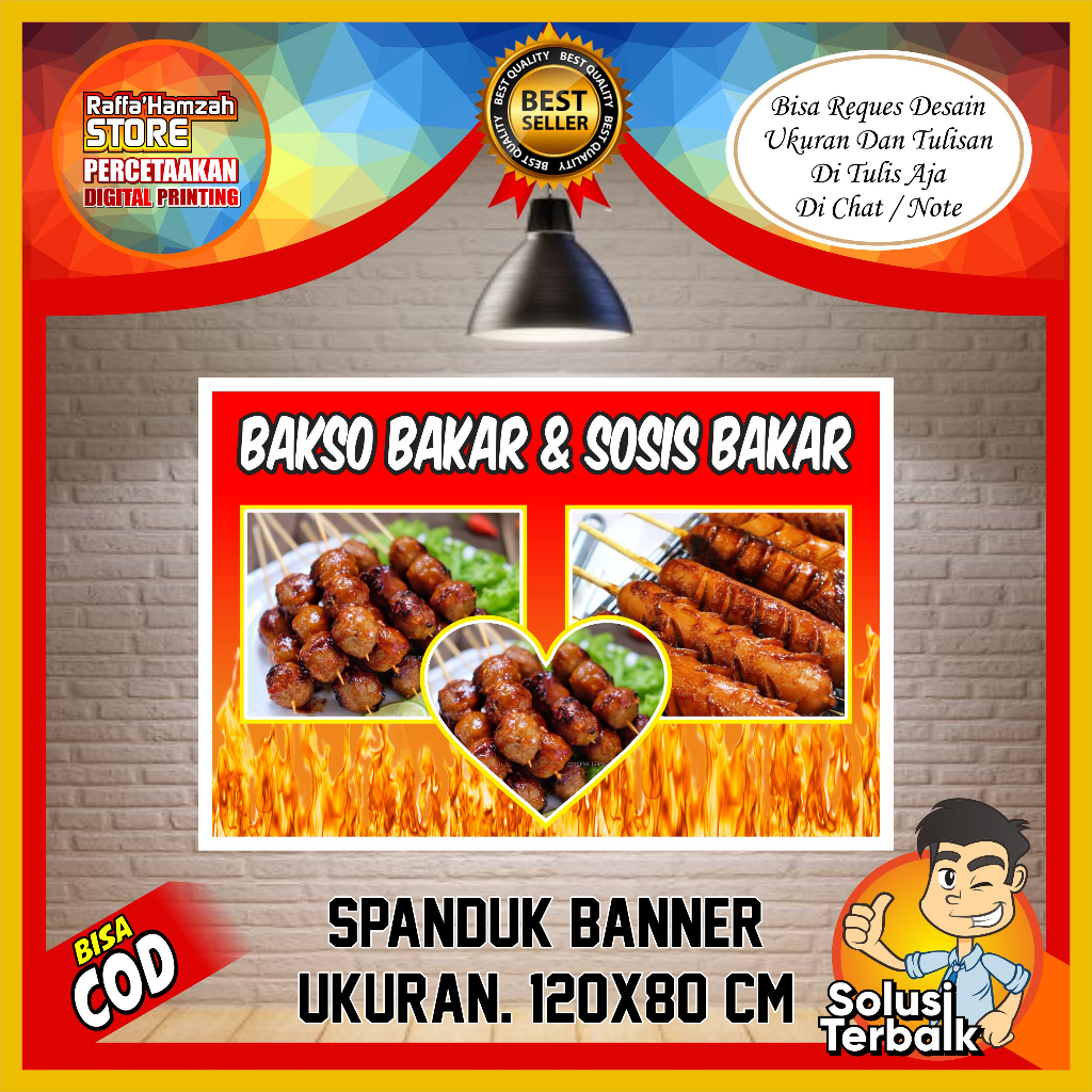 Jual Spanduk Banner Bakso Bakar Keren Model Spanduk Banner Bakso Bakar