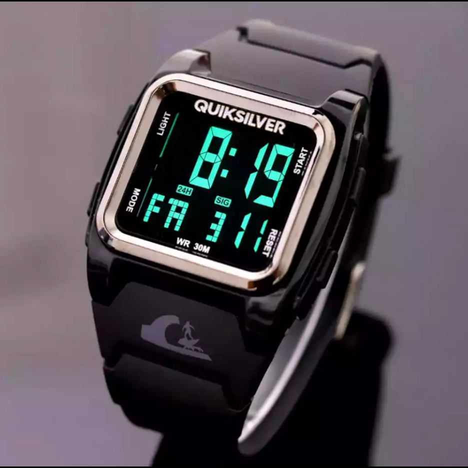 Jual Jam Tangan Pria Quicksilver Digital Segi Anti Air 100 Realpict