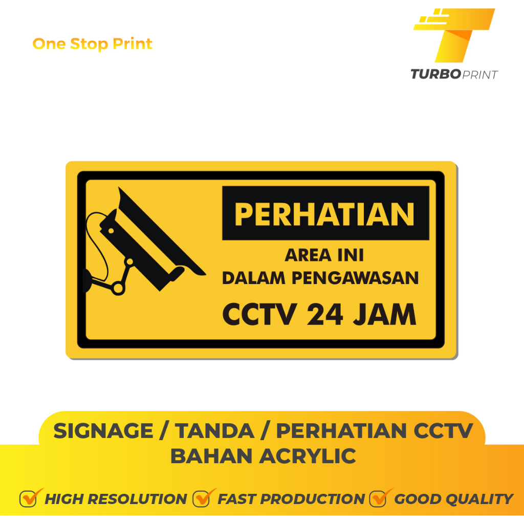 Jual Tanda Cctv Perhatian Awas Ada Cctv Acrylic Printed Cctv