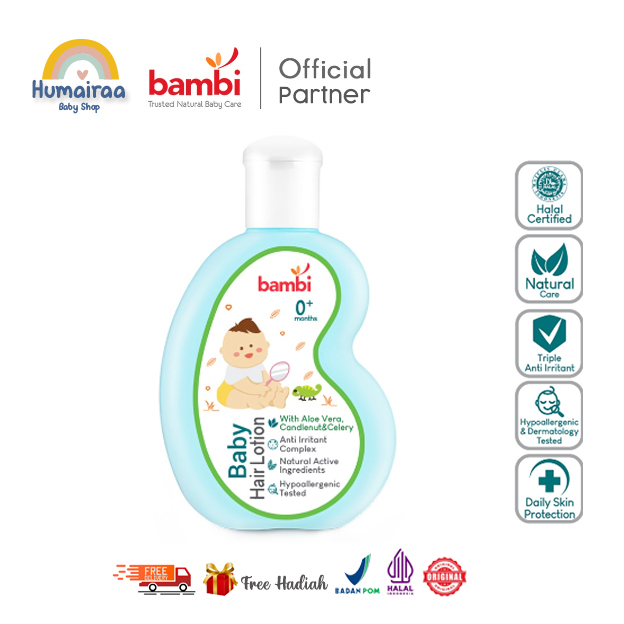 Jual Bambi Baby Hair Lotion With Candlenut, Aloe Vera & Celery 100ml ...