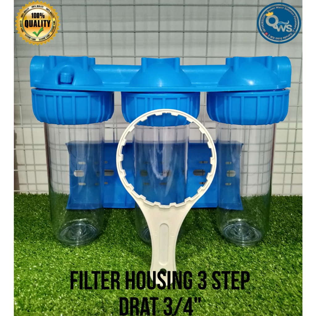 Jual Filter Air Housing 3 Step / Filter Housing Clear 3 Step 10" Drat 3