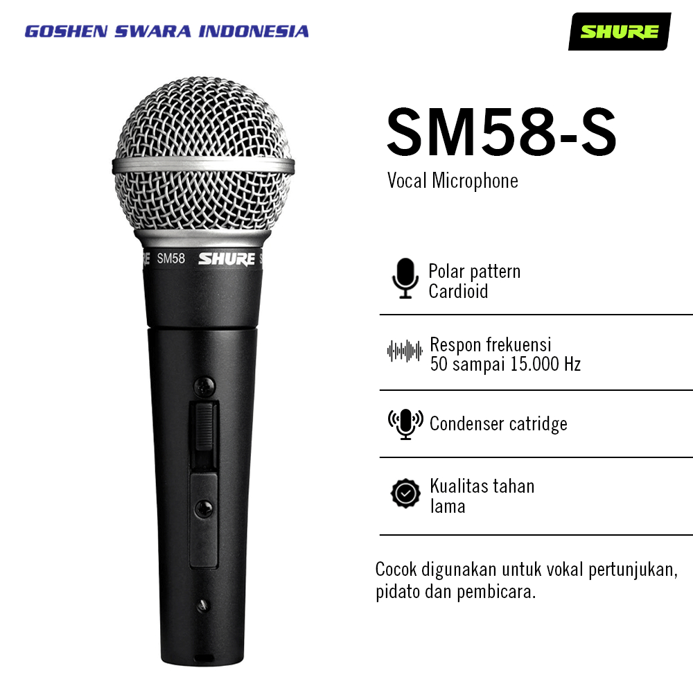 Jual SHURE SM58-S Shure Original Microphone with On/Off Switch | Shopee ...