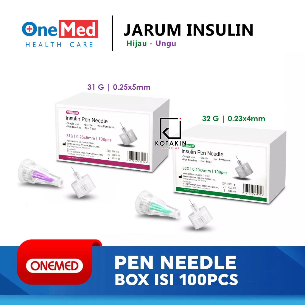 Jual Box Jarum Insulin Pen Needle Onemed Hijau Ungu Shopee