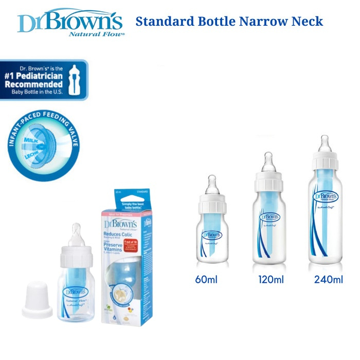 Jual BOTOL SUSU DR BROWN'S Standart Neck Blue 60ml / 120ml / 250ml ...