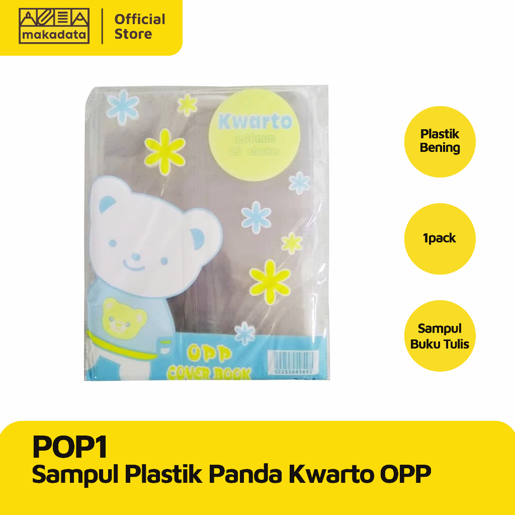 Jual Pop 1 Sampul Panda Plastik Bening Buku Tulis Kwarto Opp Murah