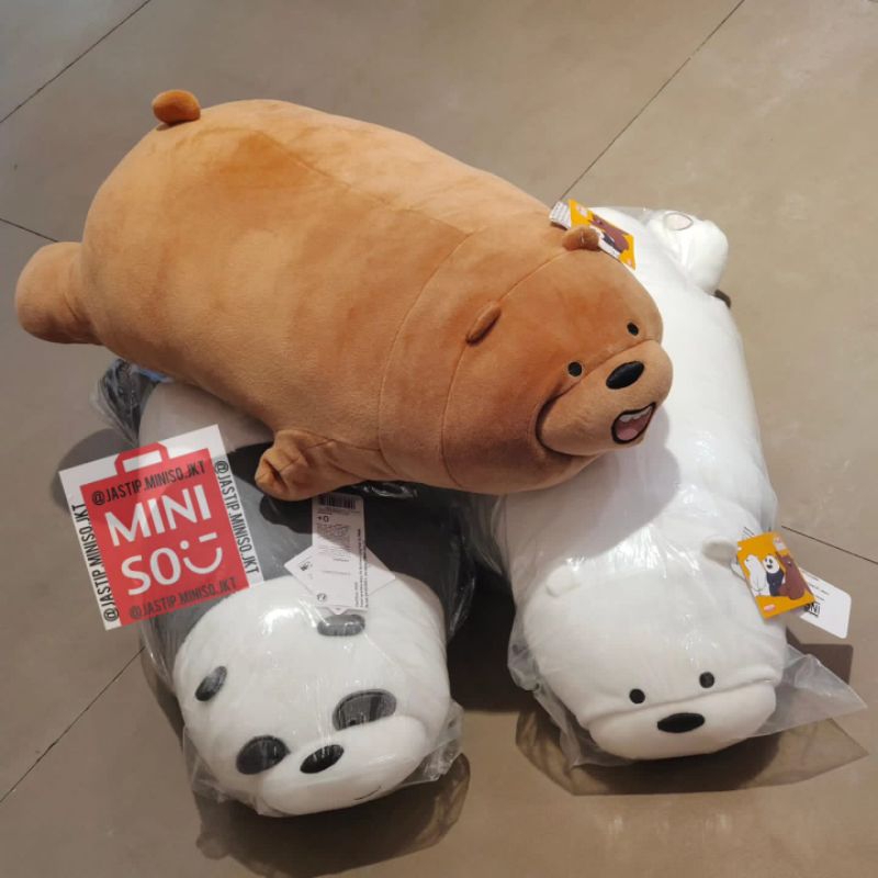 Jual Miniso Boneka We Bare Bears Tiduran Sz Cm Shopee Indonesia