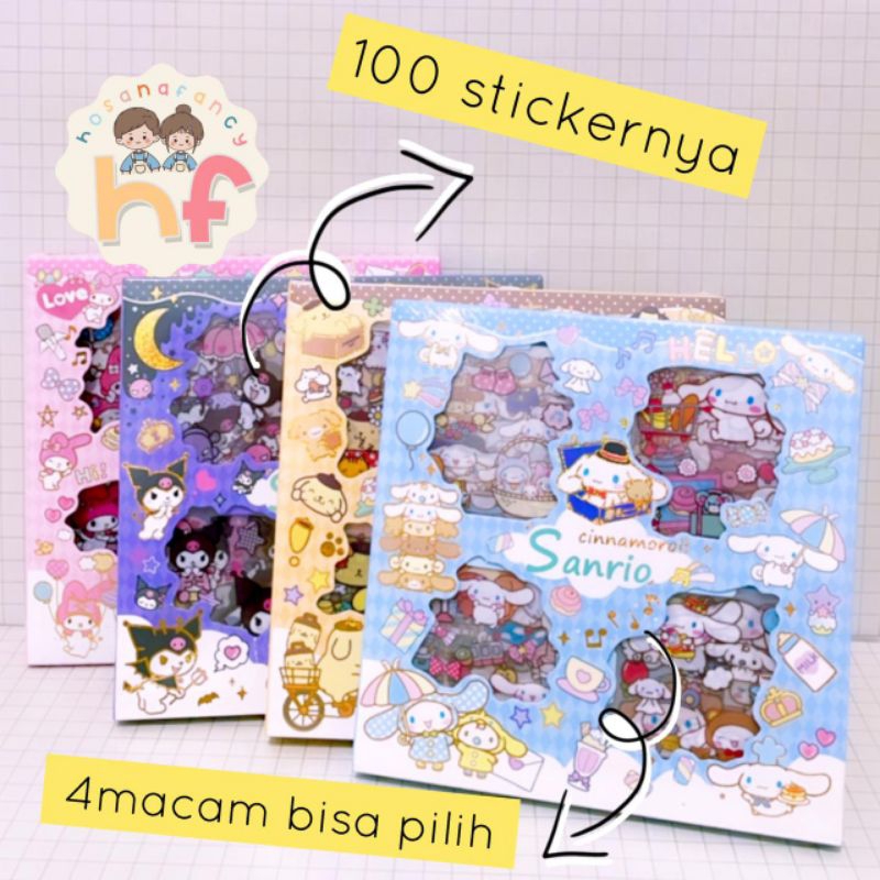 Jual sticker sanrio isi 100lembar / sticker kekinian /sticker momo ...