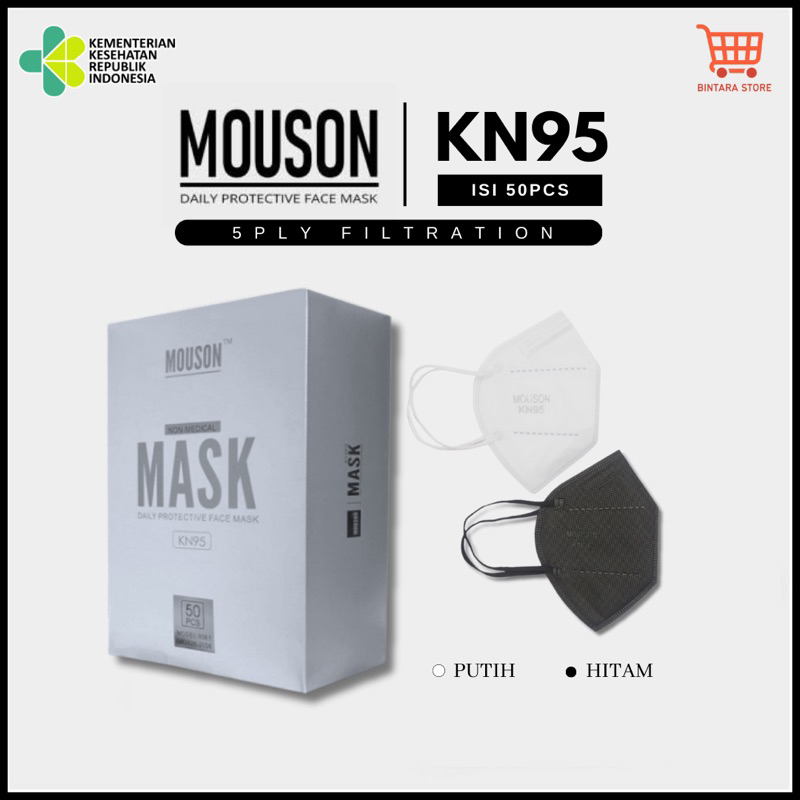 Jual MASKER KN95 MOUSON 5 Ply Isi 50 Pcs Premium Mask Earloop ...