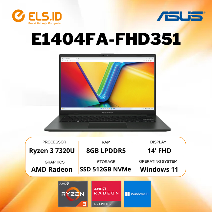Jual Asus Vivobook Go 14 E1404FA-FHD351 Ryzen 3 7320U 8GB SSD 512GB 14 ...