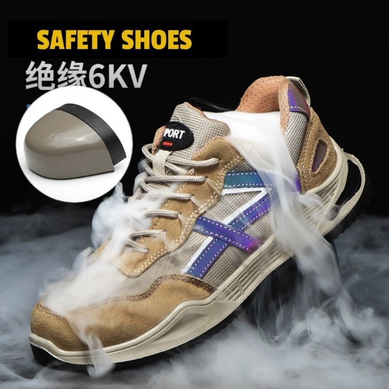 Jual Sepatu Safety shoes anti static 6kV Ujung besi baja ringan anti
