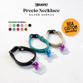 Kalung Kucing Custom Nama Kulit Sintetis Bahan Akrilik โ Bukipet Precious Pet Necklace