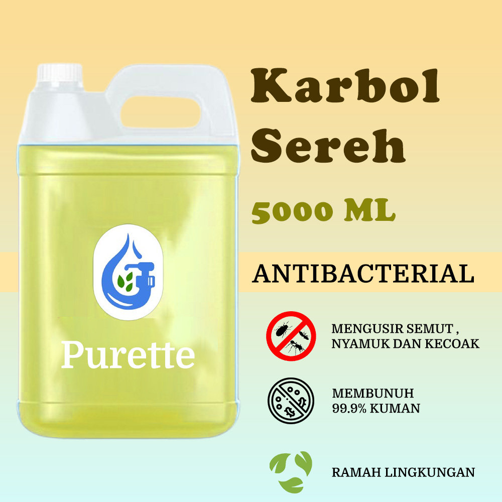 Jual Karbol Sereh Antibacterial Premium Purette 5l Pembersih Lantai