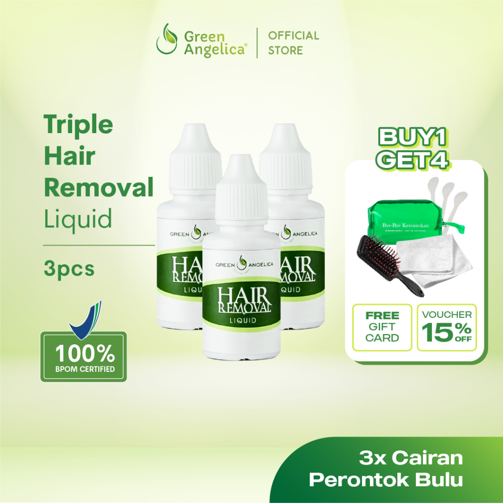 Jual Green Angelica Paket Hair Removal Liquid Perontok Bulu Permanen