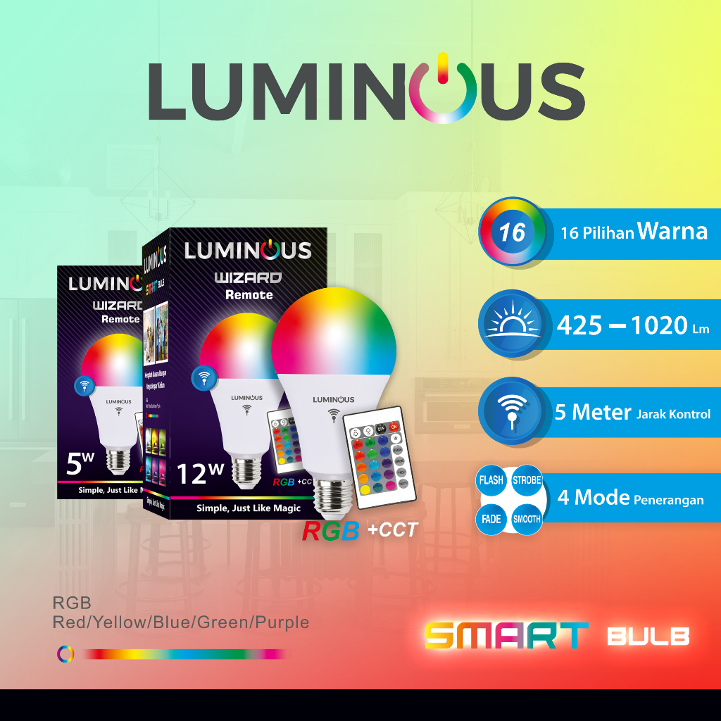 Jual LAMPU LED AJAIB WARNA WARNI PAKAI REMOTE DAN APLIKASI LED SMART ...