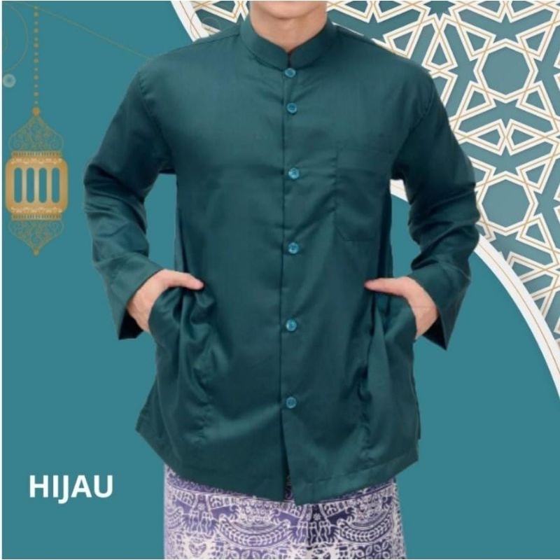 Baju Koko Pria Dewasa Kantong Samping Haibah Colection