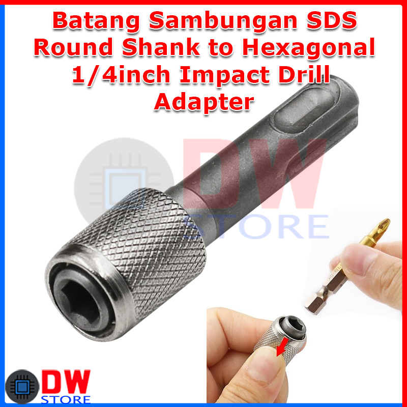 Jual Adapter Sambungan SDS to Hex Shank 1/4in Bor Impact Drill Hammer