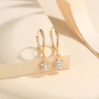 Lanme Jewelry Anting Korea Ins Temperamen Anting Bunga Sederhana Aksesoris Fashion Anting Wanita Titanium Lapis Emas Y181