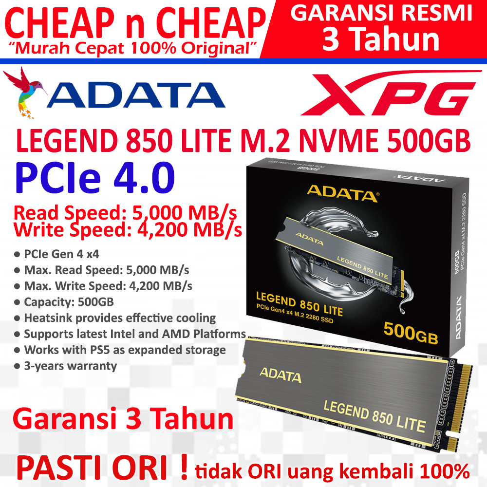 Jual Adata XPG Legend 850 Lite 500GB M2 NVME SSD M.2 500 512 GB