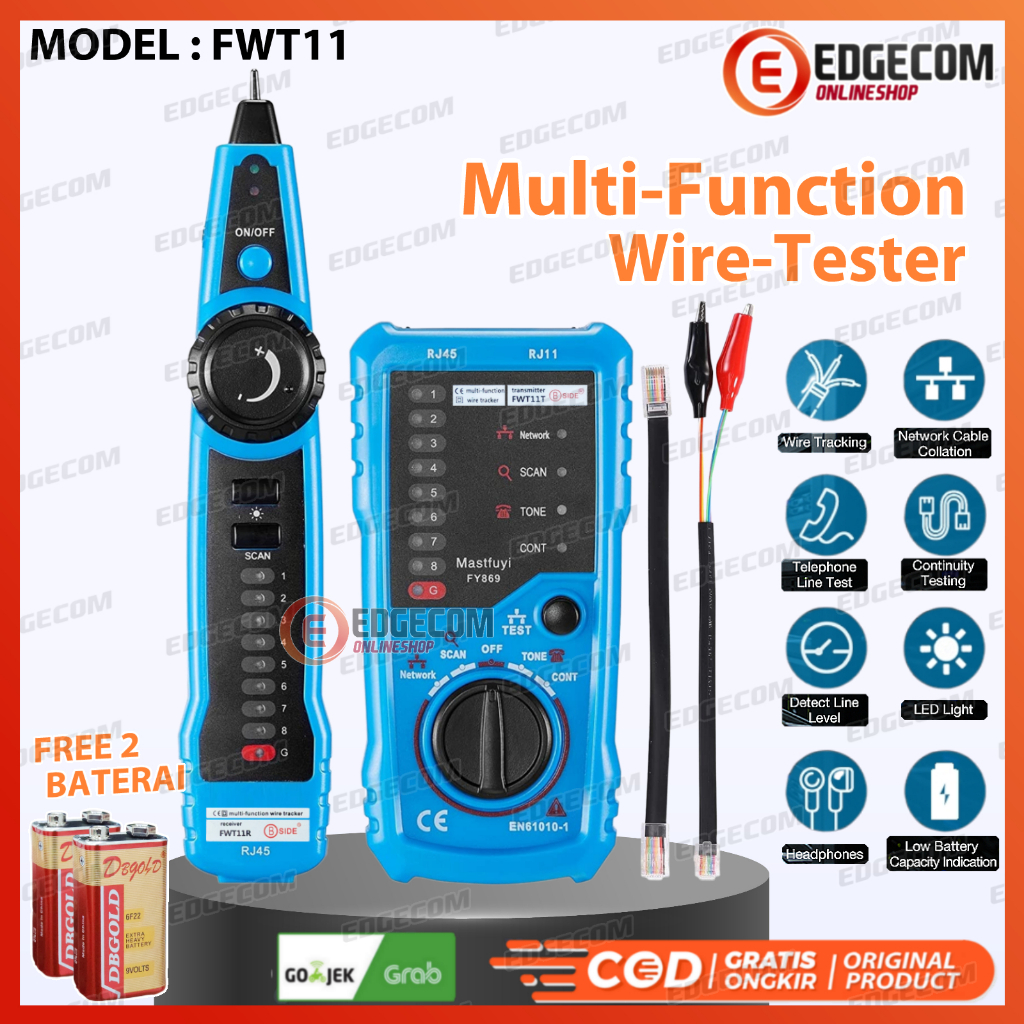 Jual Multi Function Kabel LAN Tester Wire Tracker Network Locator RJ11 ...