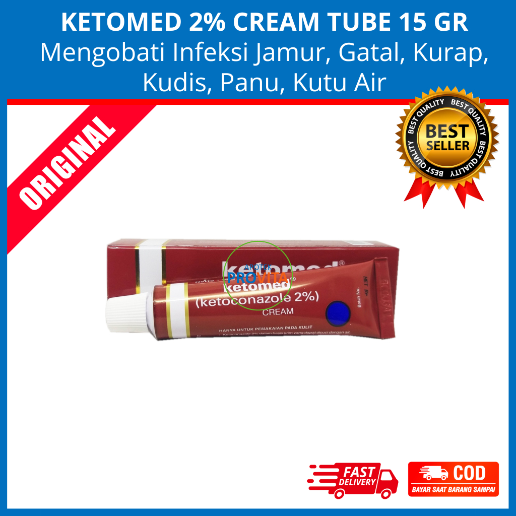 Jual KETOMED 2% CREAM TUBE 15 GRAM - Ketomed Krim Salep Anti Jamur ...