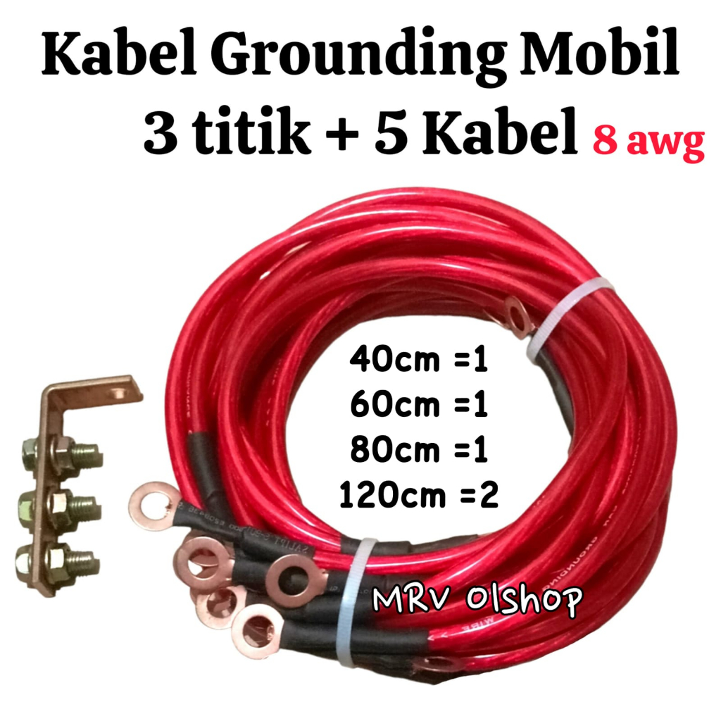Jual 3 Titik Ground Wire Kit Kabel Grounding Mobil 8 AWG Shopee Indonesia