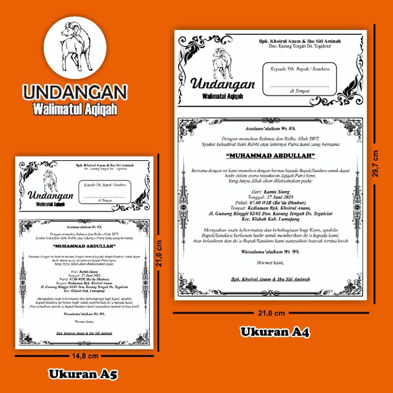 Jual UNDANGAN WALIMAH AQIQAH / KHITAN / PERNIKAHAN /PERKAWINAN / YASIN ...