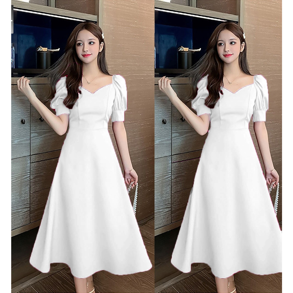 elegant midi dress korean Midi Dress Women Elegant Summer New Fashion Evening Party Ladies Slim –  tavimart main image 0