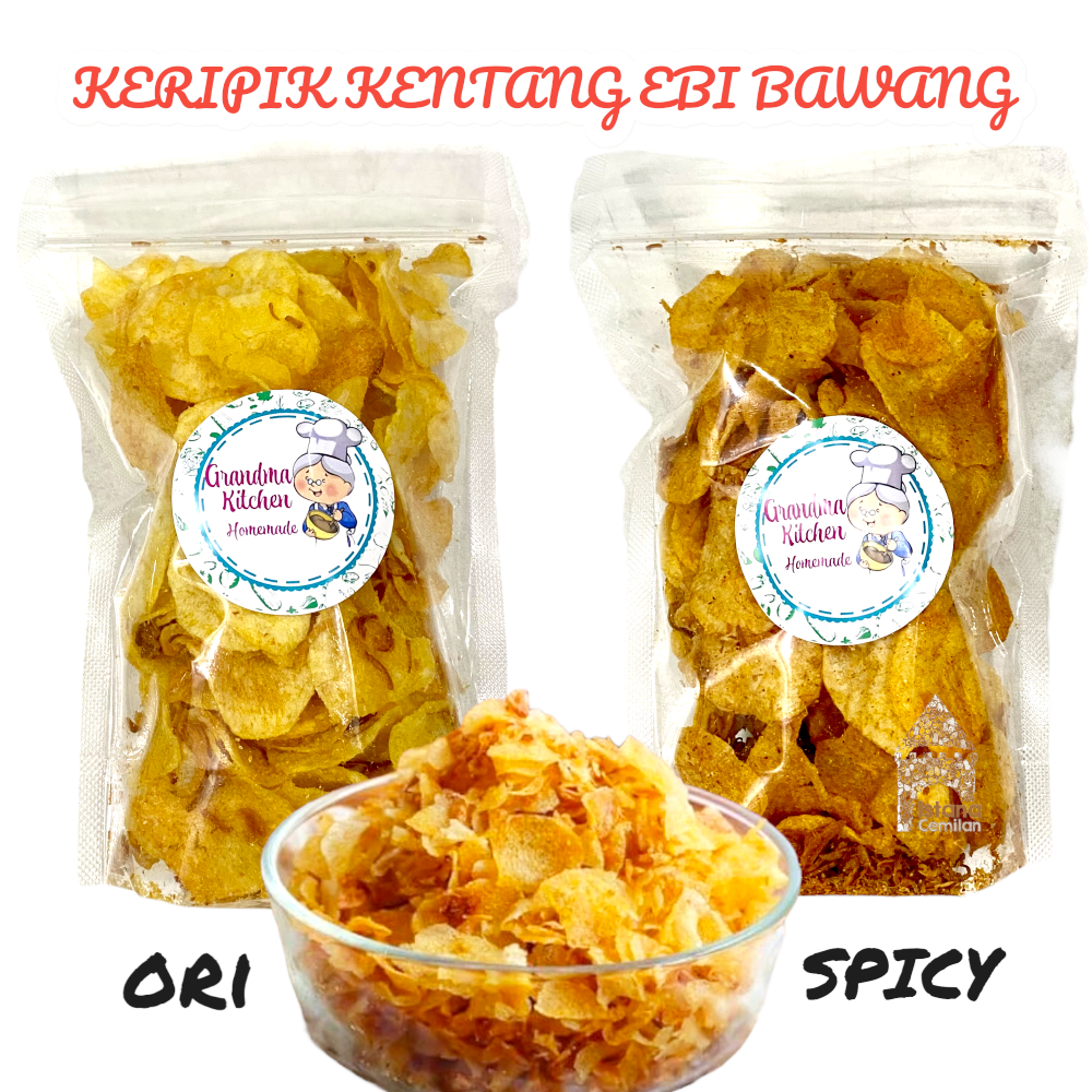 Jual Keripik Kentang Ebi Bawang Gurih Renyah 125 Gram Shopee Indonesia